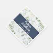 ロマンチックな水色フローラ白結婚花 スタンダードランチョンナプキン (角)