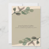 ロマンチックな水葉色の結婚式日付を保存 セーブザデート (裏面)