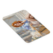 ロマンチックな油アートブルーアイドガールソフトパステルシェード マグネット (右側)