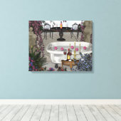 ロマンチックな浴室の壁キャンバスプリント キャンバスプリント (インサイチュ (ウッドフロア))