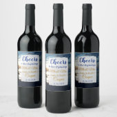 ロマンチックな海パーソナライズされたサン結婚セット ワインラベル (ボトル)