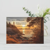 ロマンチックな海岸灯台QRコード結婚ズ 招待状 (スタンド正面)