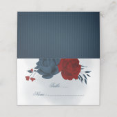 ロマンチックな海軍とブルゴーニュの花の座席表 プレイスカード (外部開封)