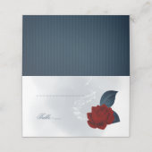 ロマンチックな海軍とブルゴーニュの花の座席表 プレイスカード (外部開封)