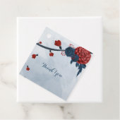 ロマンチックな海軍とブルゴーニュの花メッセージカード フェイバータグ (インサイチュ)