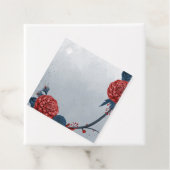 ロマンチックな海軍とブルゴーニュの花メッセージカード フェイバータグ (インサイチュ)