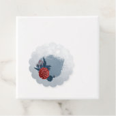 ロマンチックな海軍とブルゴーニュの花メッセージカード フェイバータグ (インサイチュ)