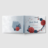 ロマンチックな海軍とブルゴーニュの花 ゲストブック (全面)