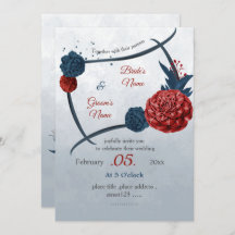 ロマンチックな海軍とブルゴーニュ結婚の花