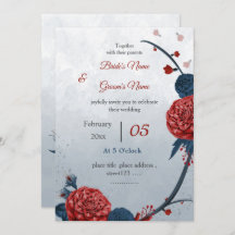 ロマンチックな海軍とブルゴーニュ結婚の花