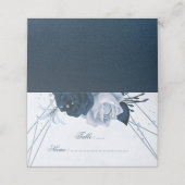 ロマンチックな海軍と埃っぽい青い花 プレイスカード (外部開封)