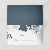 ロマンチックな海軍と白い花 プレイスカード (外部開封)