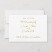 ロマンチックな海軍と金ゴールドのフレーム 出欠カード (裏面)