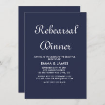 ロマンチックな海軍の書道のリハーサルディナー