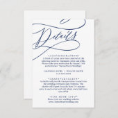 ロマンチックな海軍の書道詳細の囲いカード エンクロージャーカード (正面/裏面)