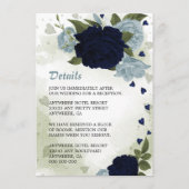 ロマンチックな海軍&ほこりっぽい青い花の緑の詳細 エンクロージャーカード (正面)