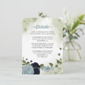 ロマンチックな海軍&ほこりっぽい青い花の緑の詳細 エンクロージャーカード (スタンド正面)