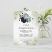 ロマンチックな海軍&ほこりっぽい青い花の緑の詳細 エンクロージャーカード (スタンド正面)