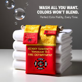 ロマンチックな消防署のロゴをパーソナライズ バスタオルセット