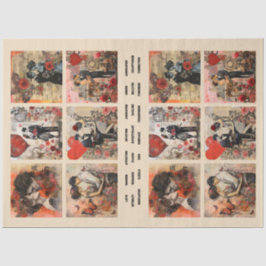 ロマンチックな混合メディア背景カップルのバレンタイン3 薄葉紙