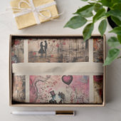 ロマンチックな混合メディア背景カップルのバレンタイン4 薄葉紙 (ギフト)