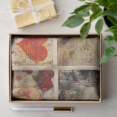 ロマンチックな混合メディア背景カップルのバレンタイン 薄葉紙 (ギフト)