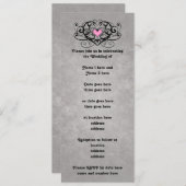 ロマンチックな渦とハート結婚の 招待状 (正面/裏面)