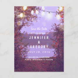 ロマンチックな湖と文字列のライト日付を保存 案内ポストカード