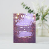 ロマンチックな湖と文字列のライト日付を保存 案内ポストカード (スタンド正面)