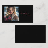 ロマンチックな湖のそばに美しい花嫁 名刺 (正面/裏面)