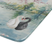 ロマンチックな湖の白鳥の愛 カッティングボード (角)