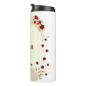 ロマンチックな濃い赤と白の花 タンブラー (回転右)