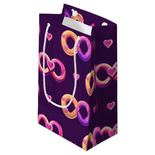 ロマンチックな無限とハート スモールペーパーバッグ (正面アングル)