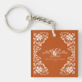 ロマンチックな焦げオレンジMr. & Mrs. Acrylic Keychain キーホルダー (正面)