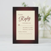 ロマンチックな焼き付結婚きラセットの応答カード 出欠カード (スタンド正面)