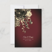 ロマンチックな焼き付結婚きラセットの応答カード 出欠カード (裏面)