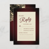 ロマンチックな焼き付結婚きラセットの応答カード 出欠カード (正面/裏面)