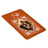 ロマンチックな焼けオレンジ50周年記念写真マグネット マグネット (右側)