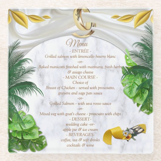 ロマンチックな熱帯コースター ガラスコースター (正面)