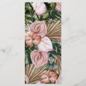 ロマンチックな熱帯フローラソフトピンクグリーン桃 メニュー (裏面)