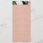 ロマンチックな熱帯フローラソフトピンクグリーン桃 メニュー (正面)