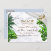 ロマンチックな熱帯婚約 インビテーションポストカード (正面/裏面)