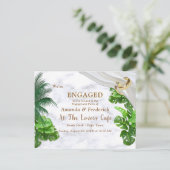 ロマンチックな熱帯婚約 インビテーションポストカード (スタンド正面)