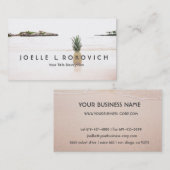 ロマンチックな熱帯島のビーチのアクセントのパイナップル 名刺 (正面/裏面)