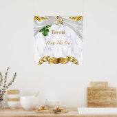 ロマンチックな熱帯結婚式の引き出物 ポスター (キッチン)