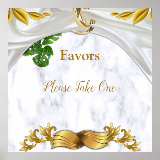 ロマンチックな熱帯結婚式の引き出物 ポスター (正面)