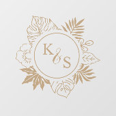 ロマンチックな熱帯結婚緑 ウィンドウサイン (シート)