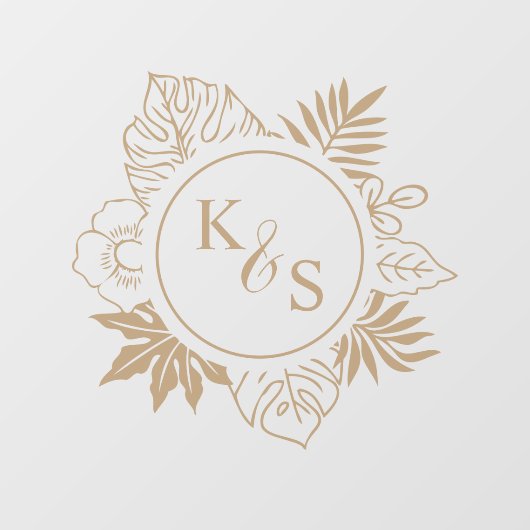 ロマンチックな熱帯結婚緑 ウィンドウサイン (シート)