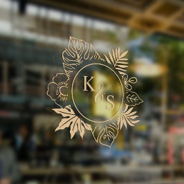 ロマンチックな熱帯結婚緑 ウィンドウサイン