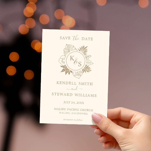 ロマンチックな熱帯結婚緑 セーブザデート